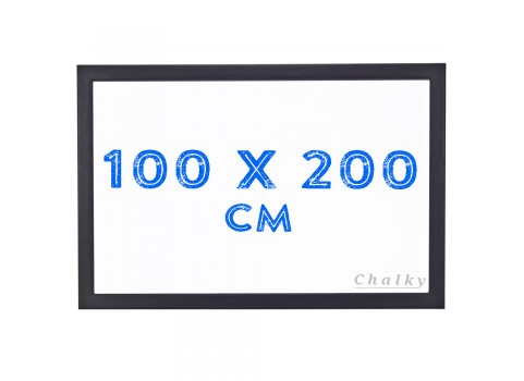 Chalky Beyaz Yazı Tahtası Siyah Çerçeveli 100x200 cm
